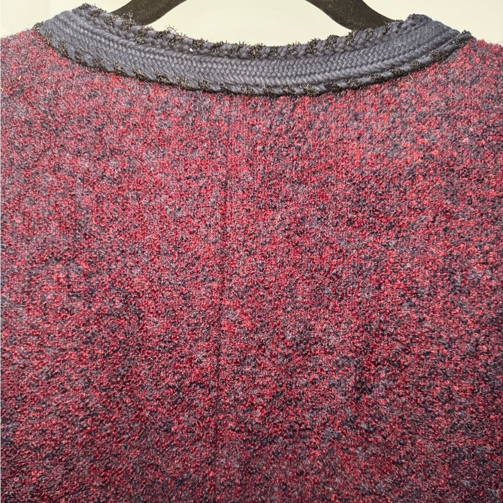 💜 Talbots Bouclé Tweed Jacket with Trim – Size 12P New - Picture 8 of 9